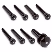 Pasadores de puente moldeados D'Addario Planet Waves, ébano con puntos marfil