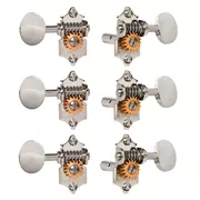 Los clavijeros Waverly Guitar con perillas ovaladas vintage para cabezas de estribo ranurada, níquel, 3L/3R