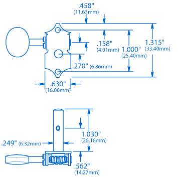 Sintonizadores de guitarra Waverly con perillas ovaladas vintage para cabezas de estribo