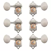 Los clavijeros Waverly Guitar con perillas ovaladas vintage para cabezas de tetón sólidas, níquel, 3L/3R