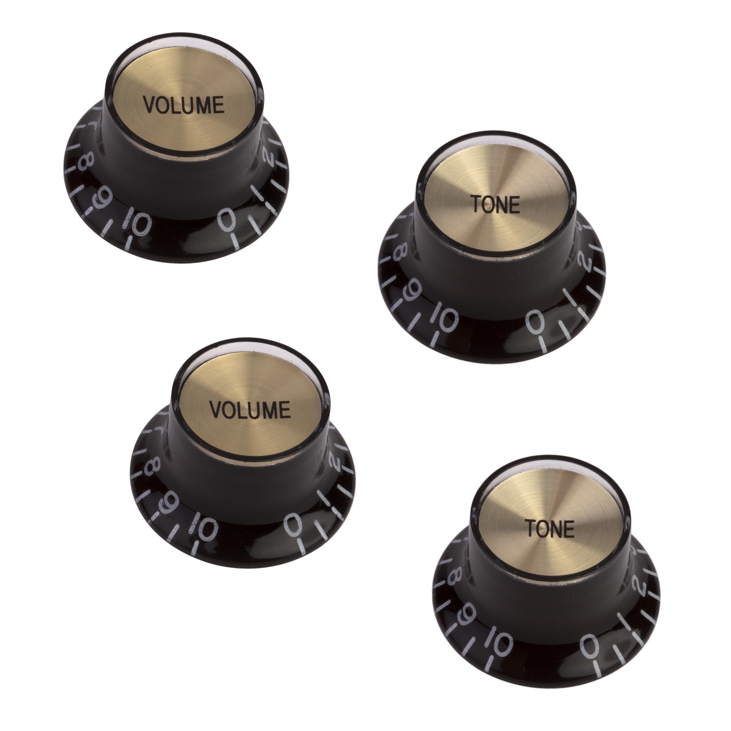 Gibson Accessories Top Hat Knobs with Metal Inserts, Black with gold insert, set of 4 Gibson Accessories Top Hat Knobs with Metal Inserts, Black with gold insert, set of 4