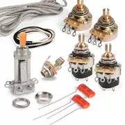 Premium kit de cableado para Gibson® Les Paul® con recipientes de empuje-tracción, recipientes CTS de eje estándar e interruptor Switchcraft cromado