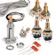 Kit de cableado premium para Gibson® Les Paul® con conmutadores de potenciómetros Push-Pull, potenciómetros CTS de eje largo y cromo selector Kit de cableado premium para Gibson® Les Paul® con conmutadores de potenciómetros Push-Pull, potenciómetros CTS de eje largo y cromo selector