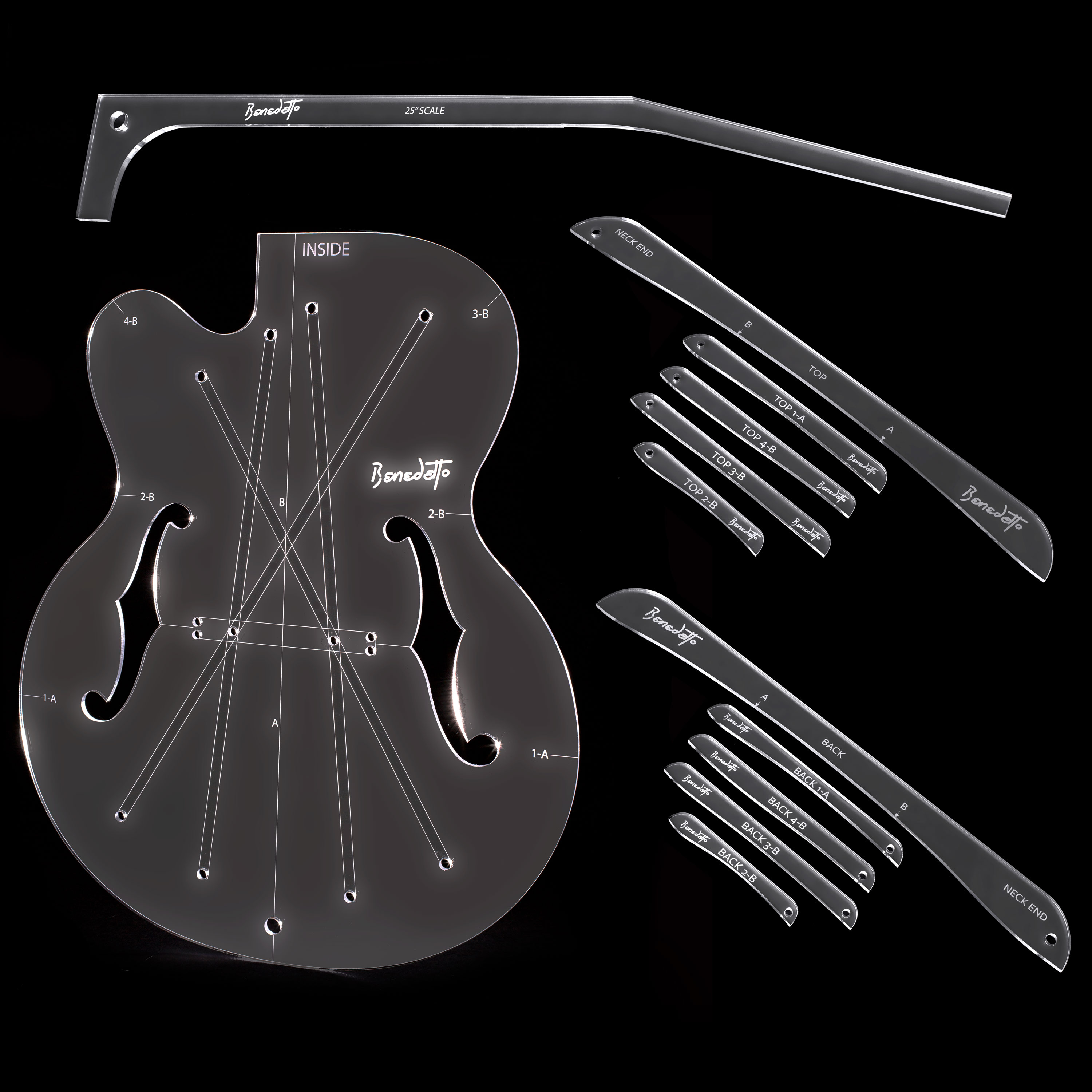 Benedetto Archtop Guitar Templates, Full Template Set
