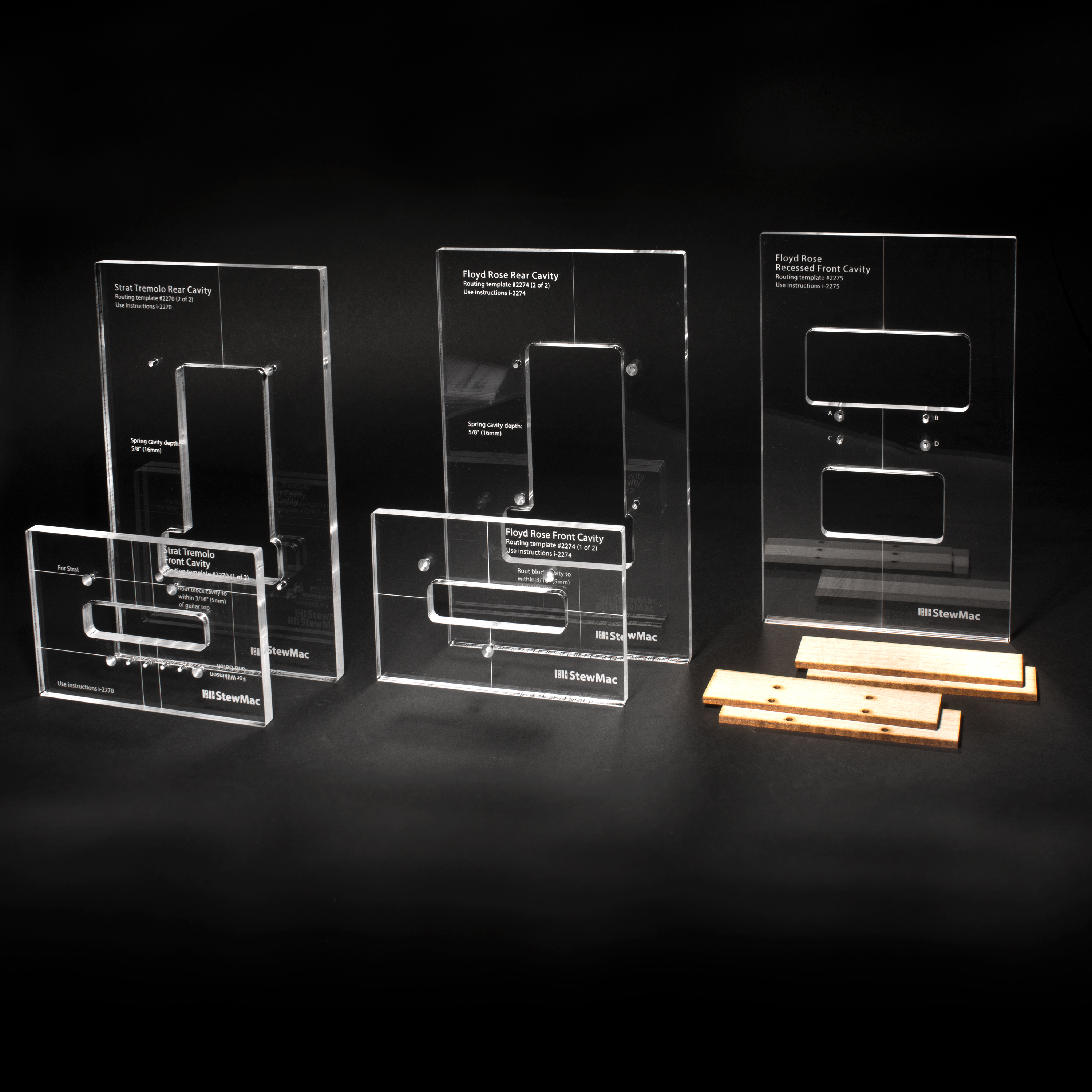 Plantillas de fresado Tremolo, juego de 3