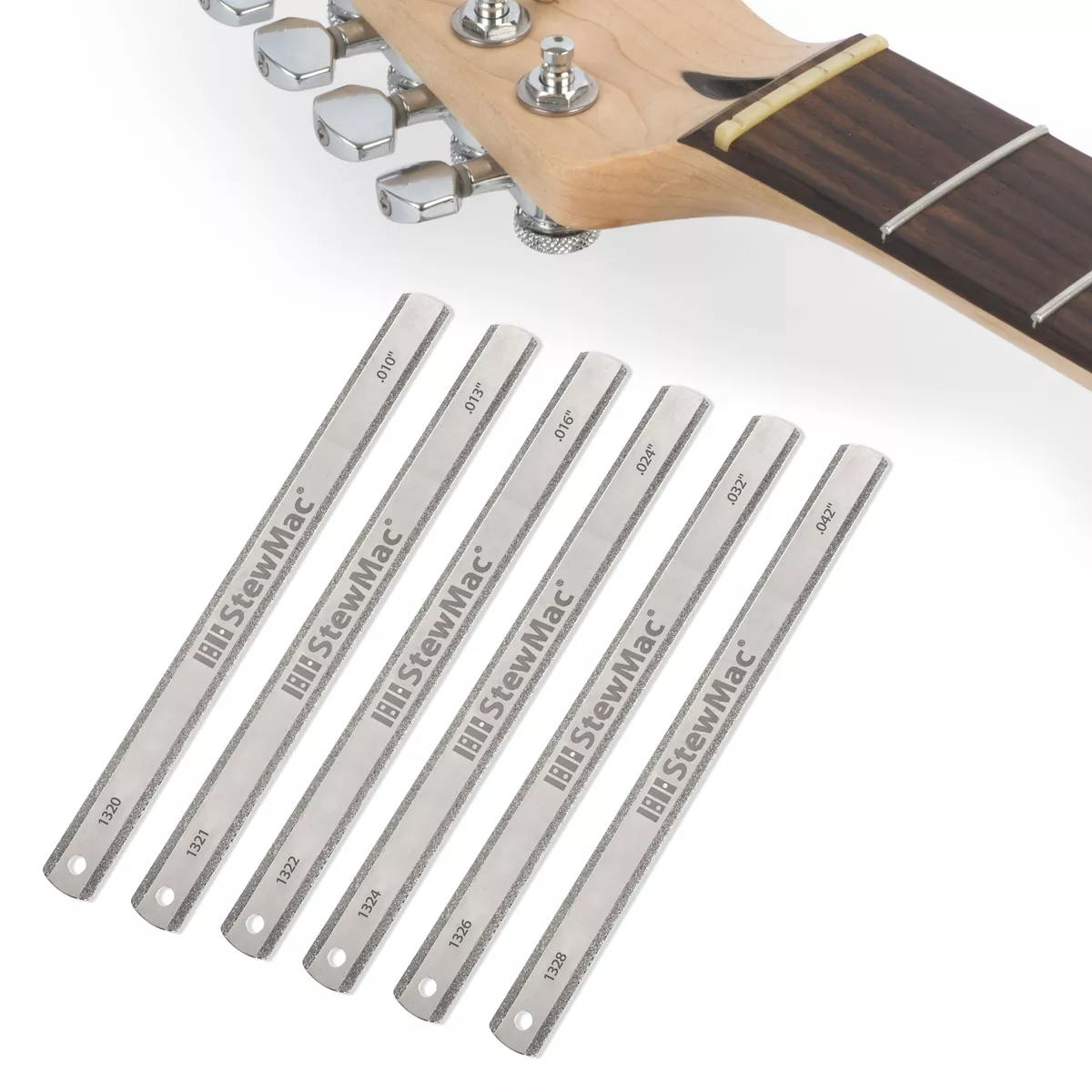Limas calibradas para ranuras de cejuela DiamondCut™, juego para guitarra eléctrica Limas calibradas para ranuras de cejuela DiamondCut™, juego para guitarra eléctrica