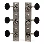 Los clavijeros Golden Age Restoration para guitarra de pala maciza con extremo cuadrado, poste estándar: níquel relic con perillas negras mate