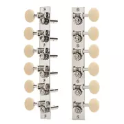 Golden Age Restoration clavijeros para guitarra de 12 cuerdas con pala ranurada, níquel brillante con perillas color crema