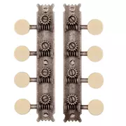 Los clavijeros restauradores Golden Age para mandolina estilo A, níquel relic y pomos de crema