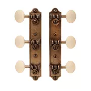 Los clavijeros restauradores Golden Age para guitarra de pala maciza con extremo de campana, latón relic