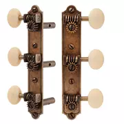 Afinadores de restauración Golden Age clavijeros para guitarra de pala ranurada - Extremo de campana, latón relic