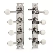 Afinadores restauradores Golden Age clavijeros para mandolinas estilo F con orificio ovalado, níquel brillante, perillas de ivoroide