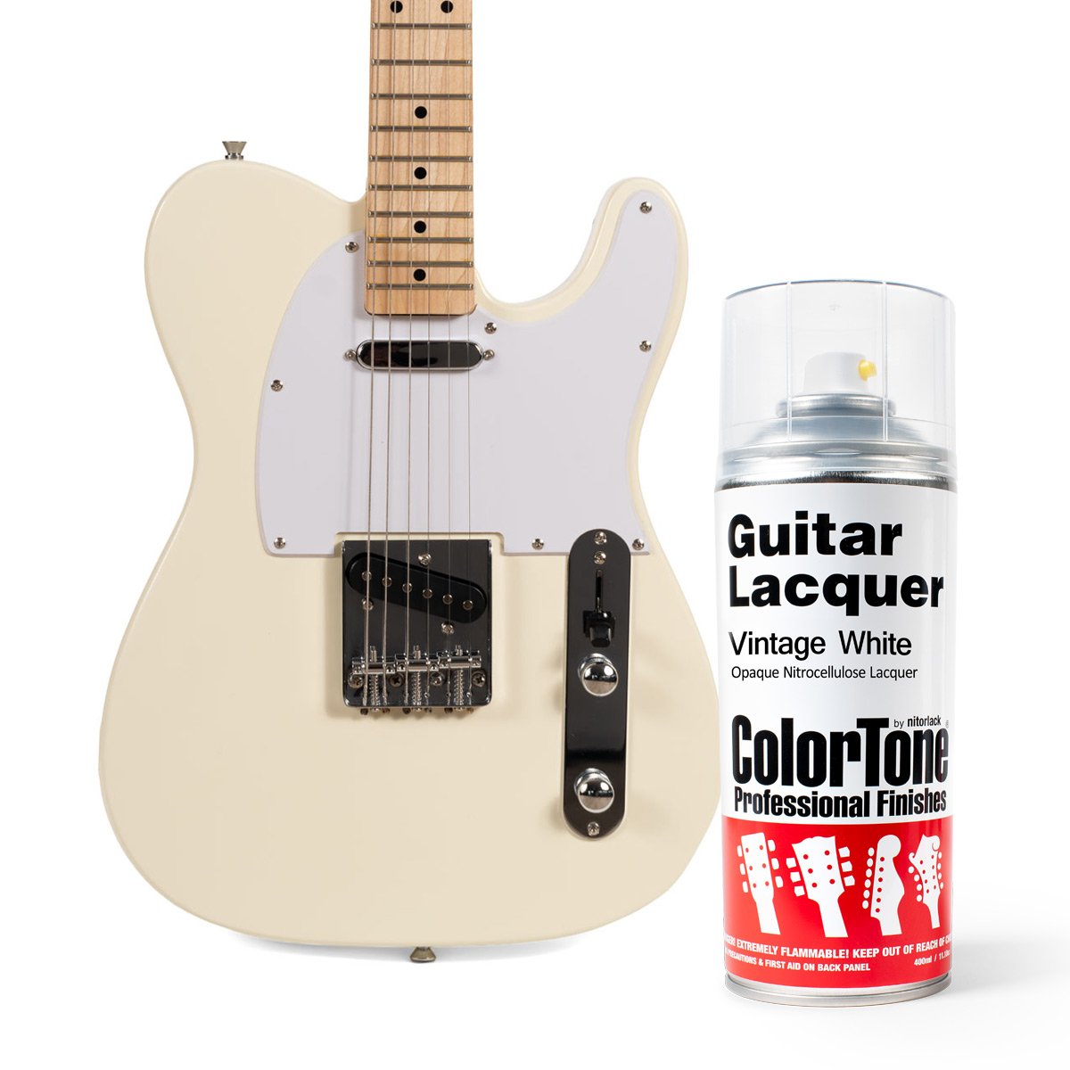 Laca en aerosol ColorTone para guitarra, Vintage White