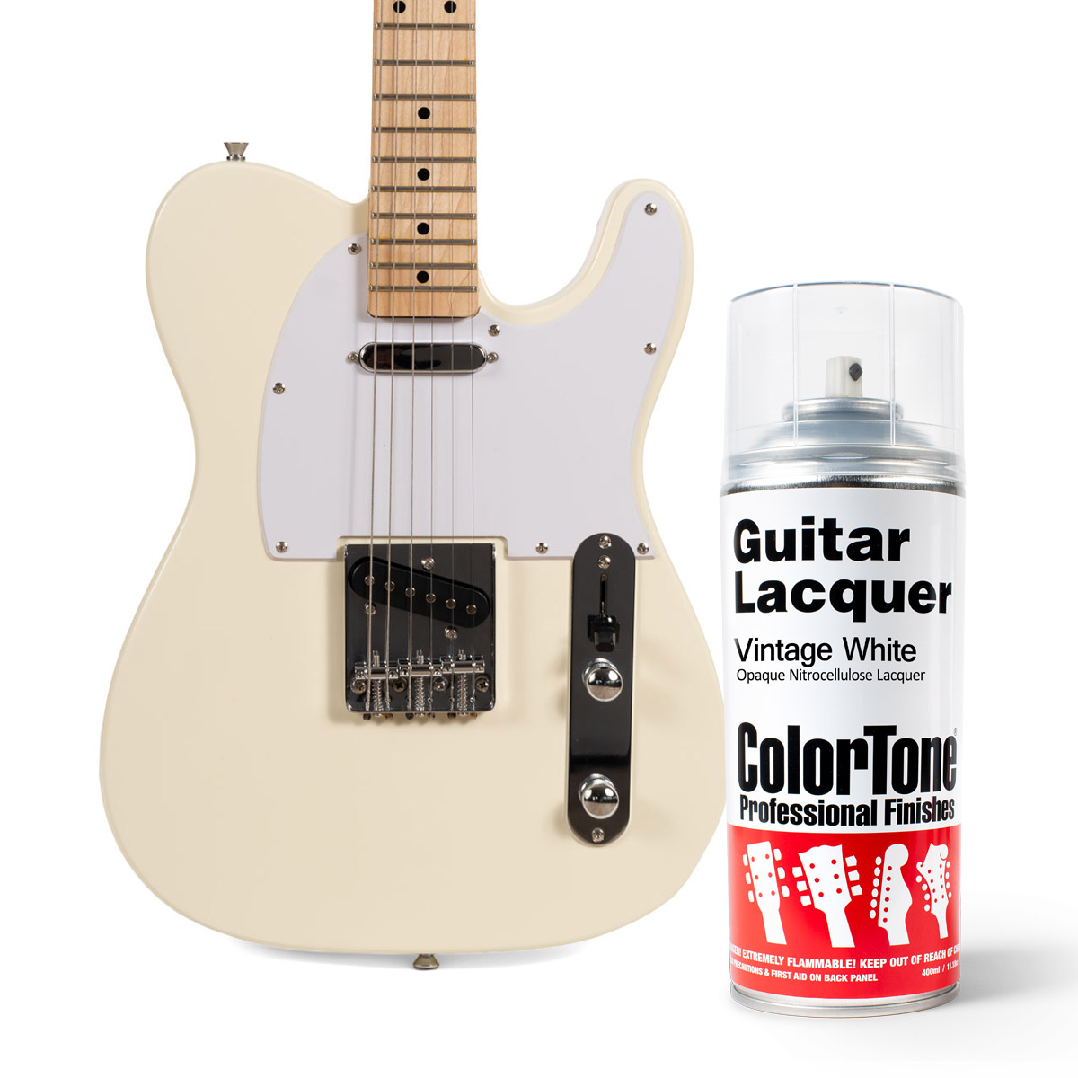 Laca en aerosol ColorTone para guitarra, Vintage White