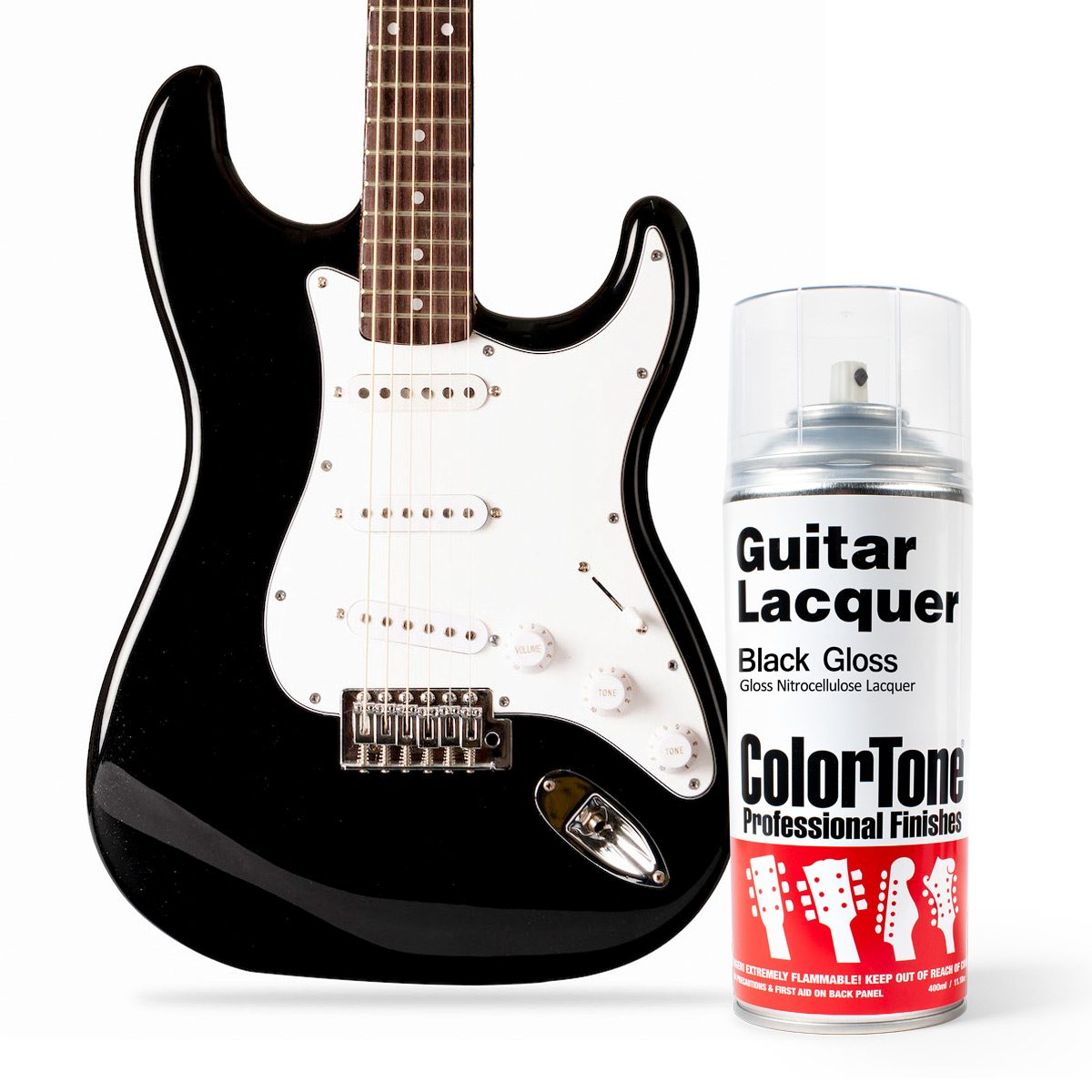 Laca en aerosol ColorTone para guitarra, Black Gloss