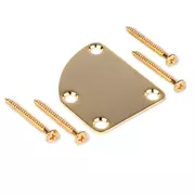 Placa de montaje contorneada para mástil, dorada, con tornillos