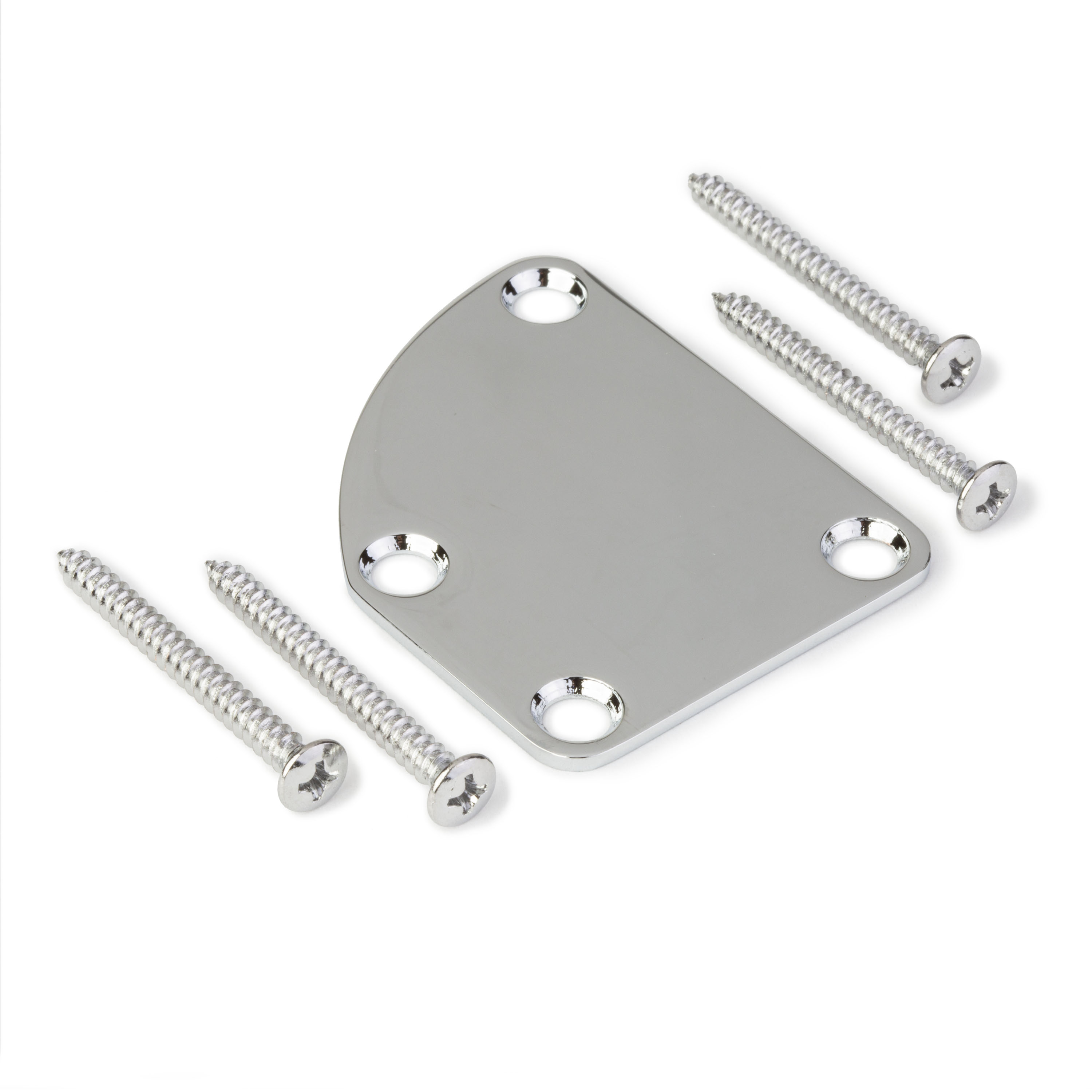 Placa de montaje contorneada para mástil, cromada, con tornillos