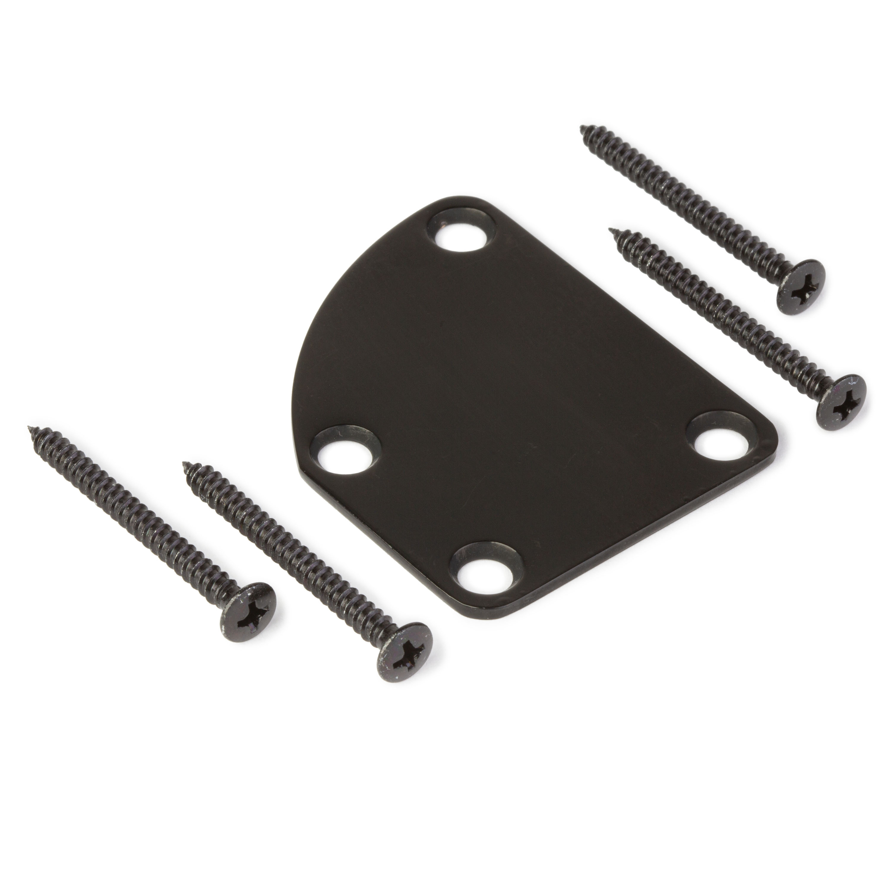 Placa de montaje contorneada para mástil, negra, con tornillos