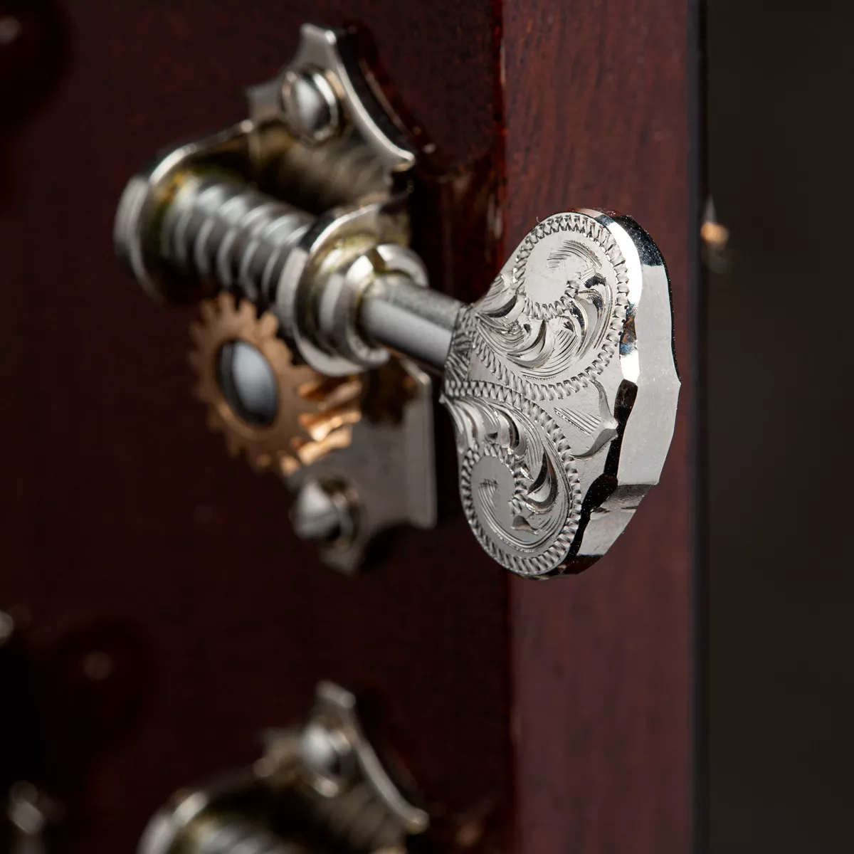 Clavijas de afinación Waverly con perillas grabadas para palas macizas Clavijas de afinación Waverly con perillas grabadas para palas macizas