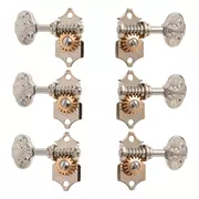 Los clavijeros Waverly Guitar con perillas grabadas para cabezas de tetones sólidas, níquel, 3L/3R