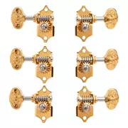 Los clavijeros Waverly Guitar con perillas grabadas para cabezas de tetón sólidas, dorado, 3L/3R