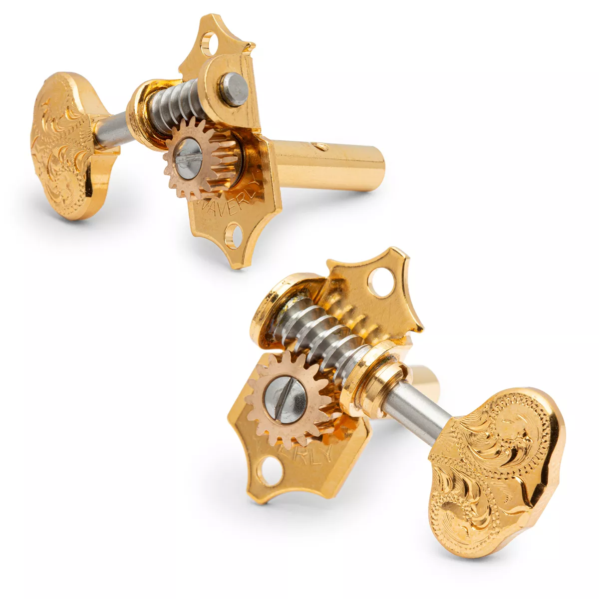 Sintonizadores de guitarra Waverly con perillas grabadas para cabezas de tetones ranuradas Sintonizadores de guitarra Waverly con perillas grabadas para cabezas de tetones ranuradas