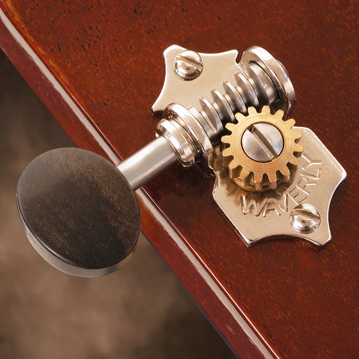 Clavijas de afinación Waverly con perillas de ébano para palas macizas Clavijas de afinación Waverly con perillas de ébano para palas macizas