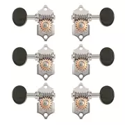 Los clavijeros Waverly Guitar con perillas de ébano para cabezas de tetones sólidas, níquel, 3L/3R