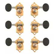 Los clavijeros Waverly Guitar con perillas de ébano para cabezas de tetón sólidas, dorado, 3L/3R