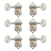 Waverly Guitar clavijeros con perlas para cabezas de tetones sólidas, níquel, 3L/3R