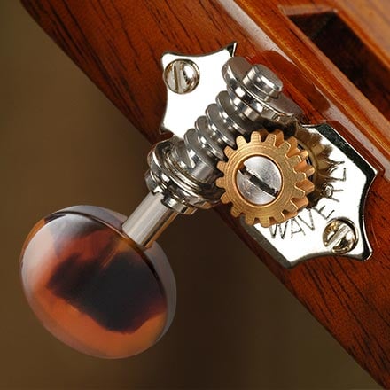 Sintonizadores de guitarra Waverly con perillas Tortoise oscura para cabezas de estribo