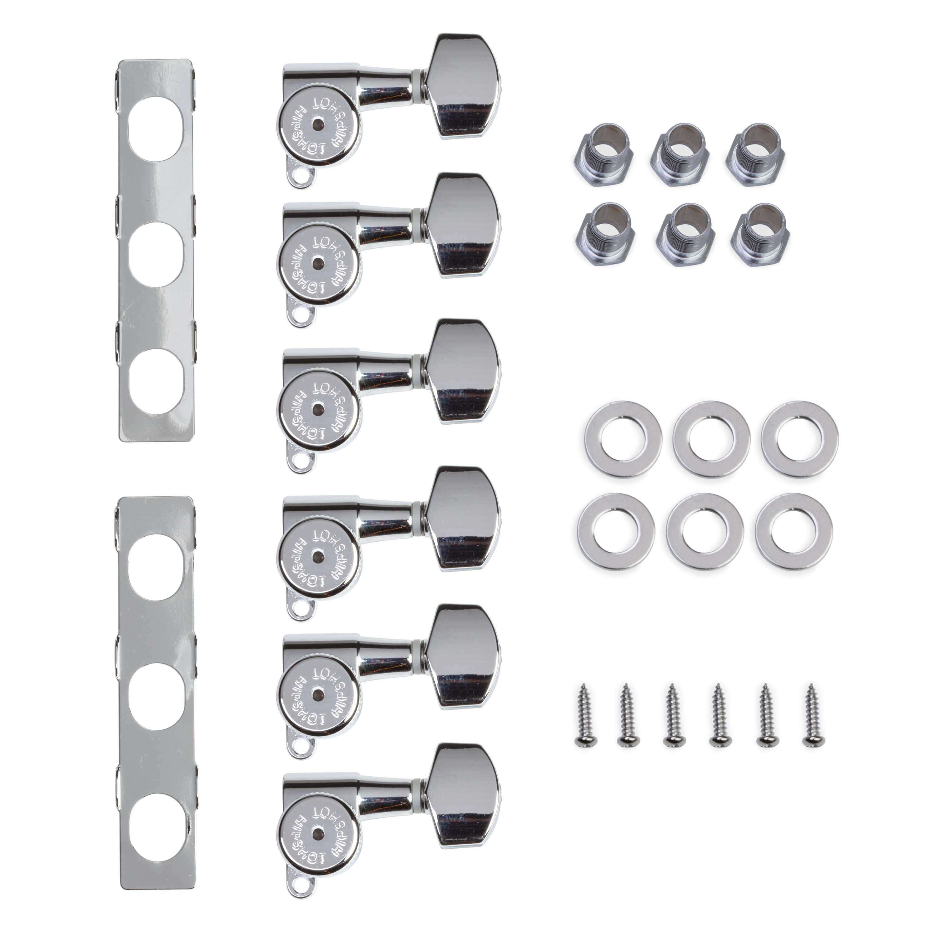 Kit de mejora de clavijas de afinación Hipshot Grip-Lock de engranaje cerrado, 6 en línea