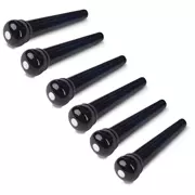 Pasadores de puente Waverly negros, sin ranurar, con punto blanco, juego de 6