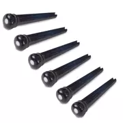 Pasadores de puente Waverly Ebony, ranurada con punto blanco, juego de 6