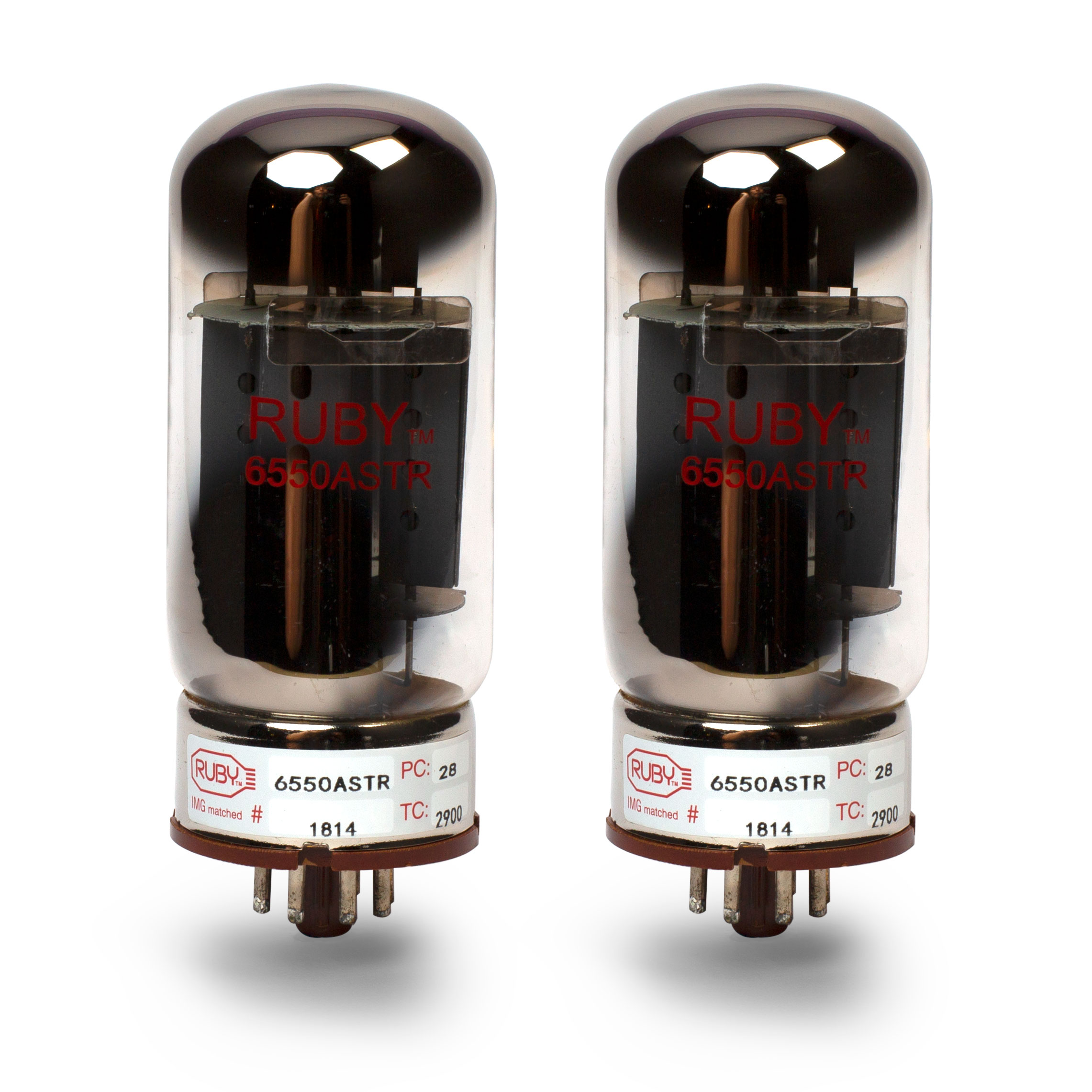 Ruby Tubes 6550ASTR Power Tubes, par a juego