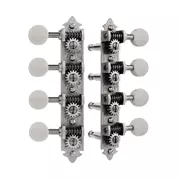 Los clavijeros Waverly de mandolina estilo A con perillas de ivoroide, plata satinada