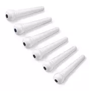 Pasadores de puente Waverly White, sin ranurar con punto negro, juego de 6