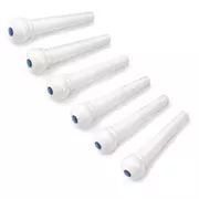 Pasadores de puente Waverly White con incrustación de abalone, sin ranurar, juego de 6