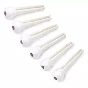 Pasadores de puente Waverly White con incrustación de Red Tortoise, ranurada, juego de 6