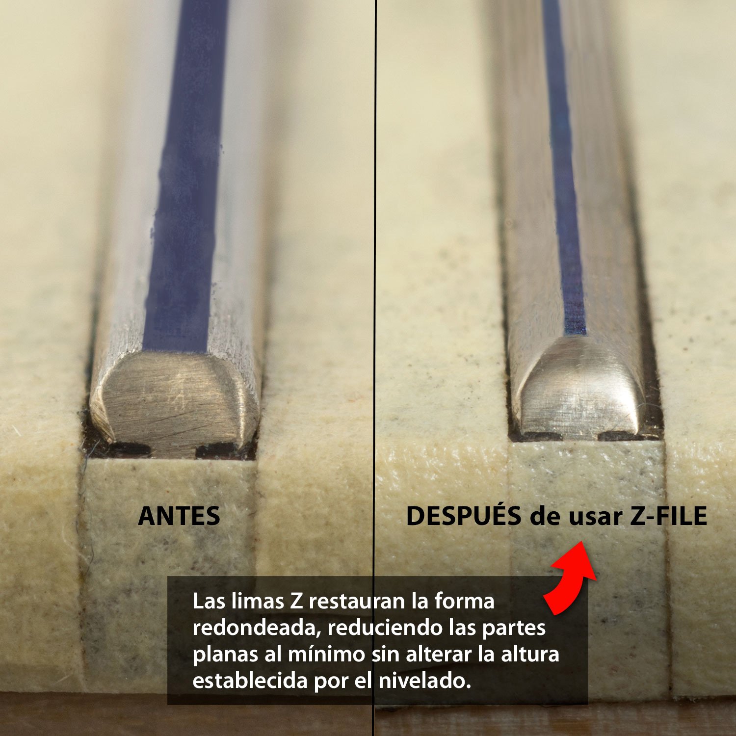 Limas Z-File de StewMac para el coronado de trastes