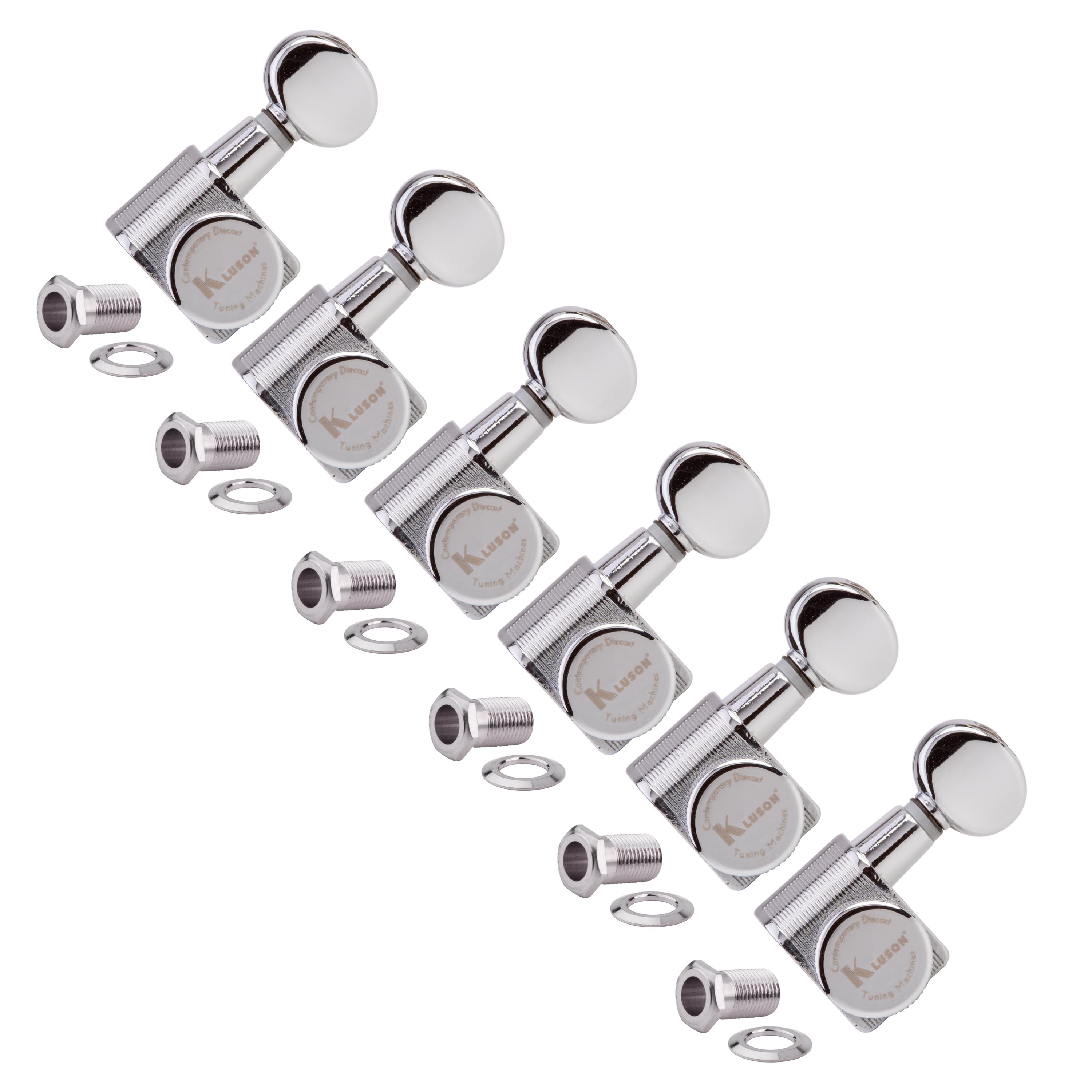 Kluson 6-In-Line clavijeros 2-Pin con bloqueo para guitarras de guardabarros