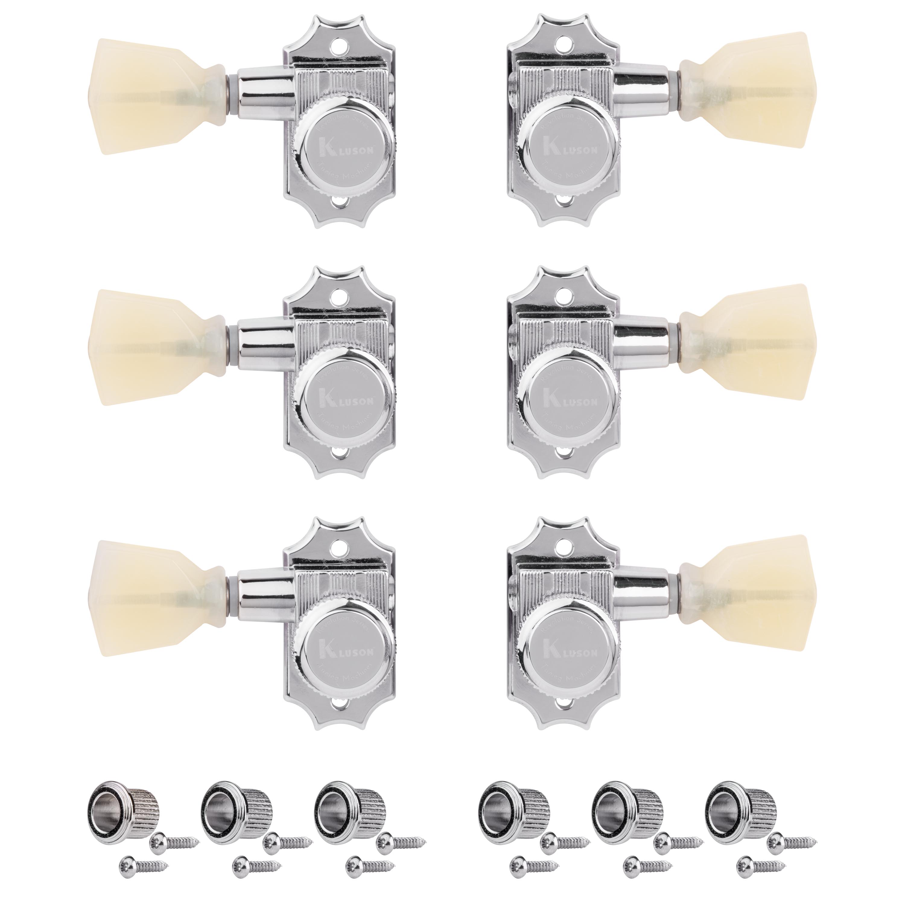 Clavijas de afinación Kluson 3+3 con bloqueo, Serie Revolution G-Mount sin collar