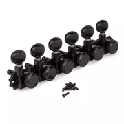 Kluson 6-In-Line con seguro serie Revolution, clavijeros no forrados de montaje en H, negro