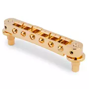 Puente de aluminio TonePros TP6A Tune-o-matic con monturas de latón, dorado