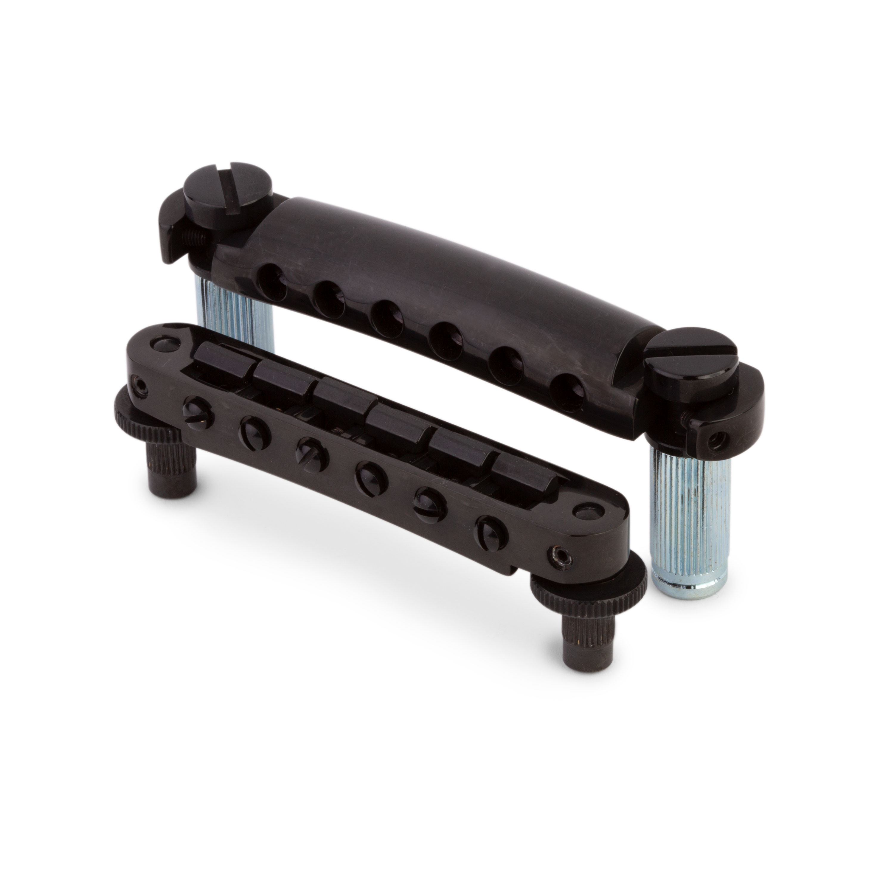 Juego de puente y cordal TonePros LPS02 Tune-o-matic, Negro, Sin muesca