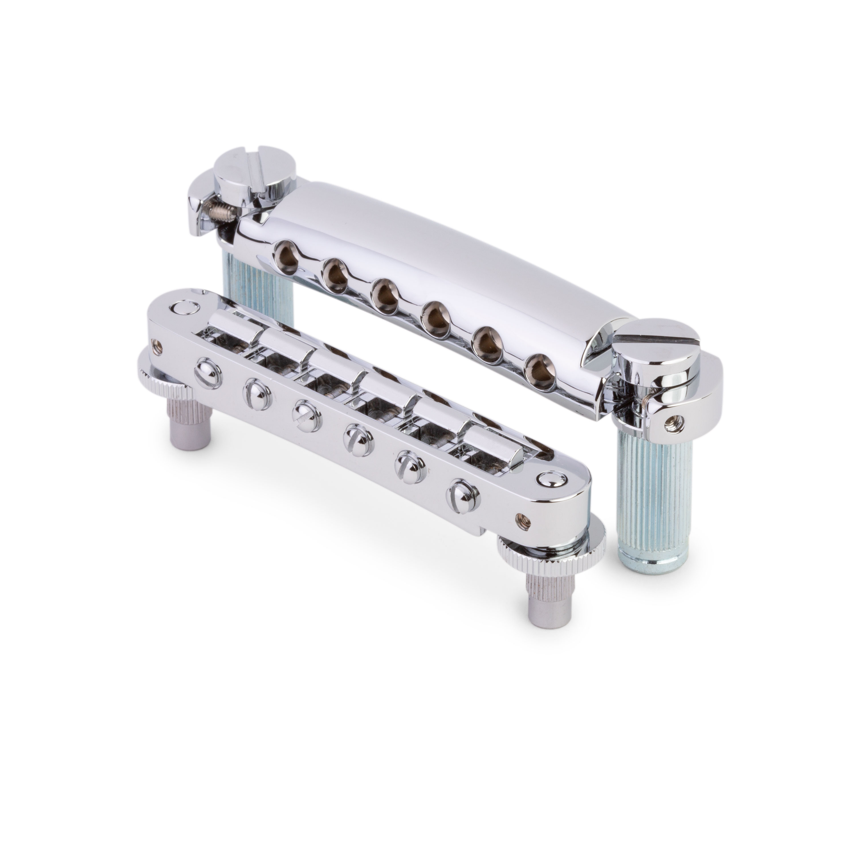 Juego de puente y cordal TonePros LPS02 Tune-o-matic, cromado, sin muescas