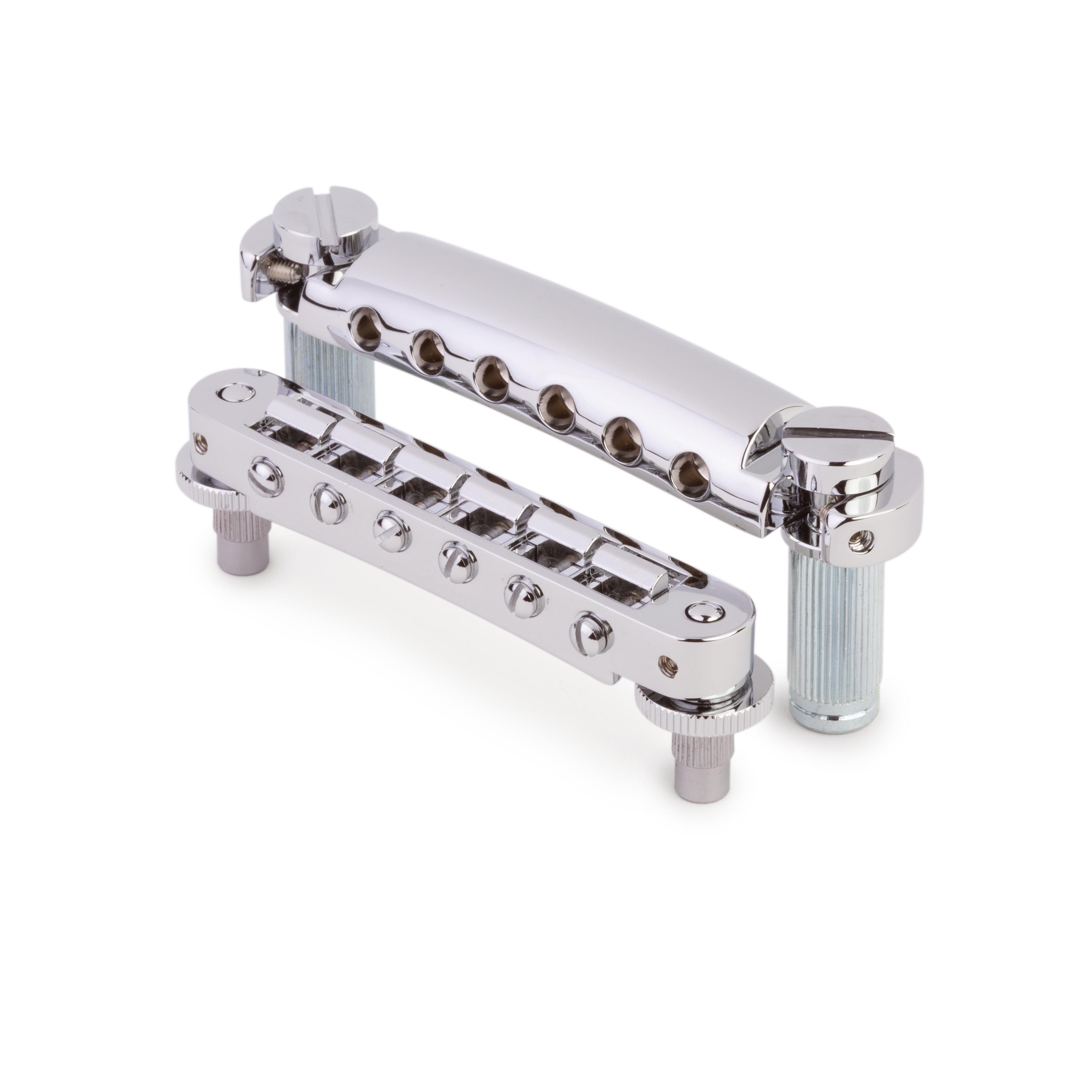 Juego de puente y cordal TonePros LPS02 Tune-o-matic, níquel, sin muescas