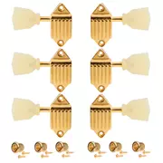 Máquinas de guitarra Kluson Waffleback, 3L/3R, doradas con perillas de plástico