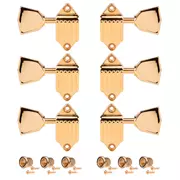 Máquinas de guitarra Kluson Waffleback, 3L/3R, doradas con perillas metálicas