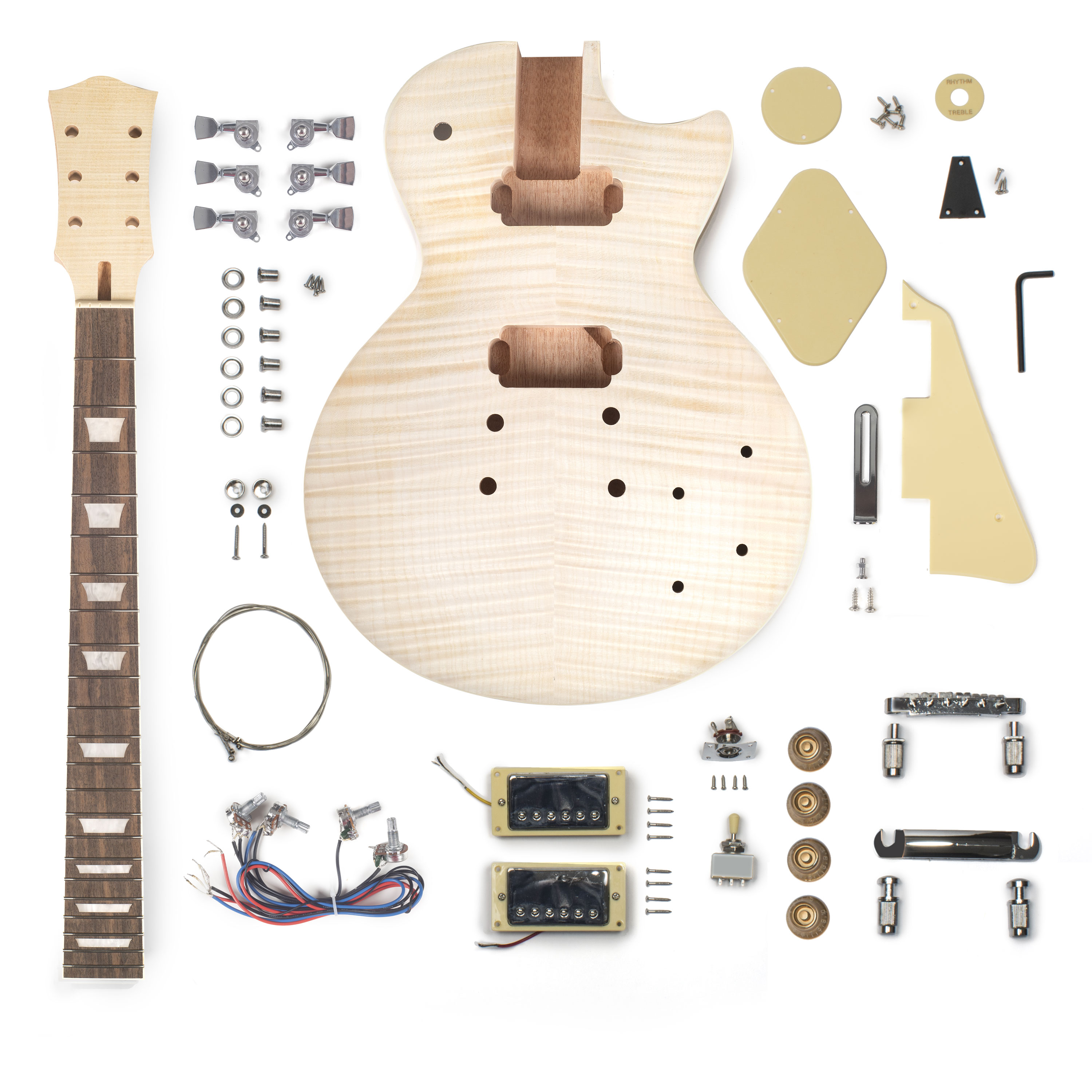 Single Cutaway Electric Guitar Kit, Flame Top